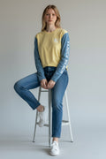 Venice Beach Long Sleeve Tee – Yellow / Marine Blue