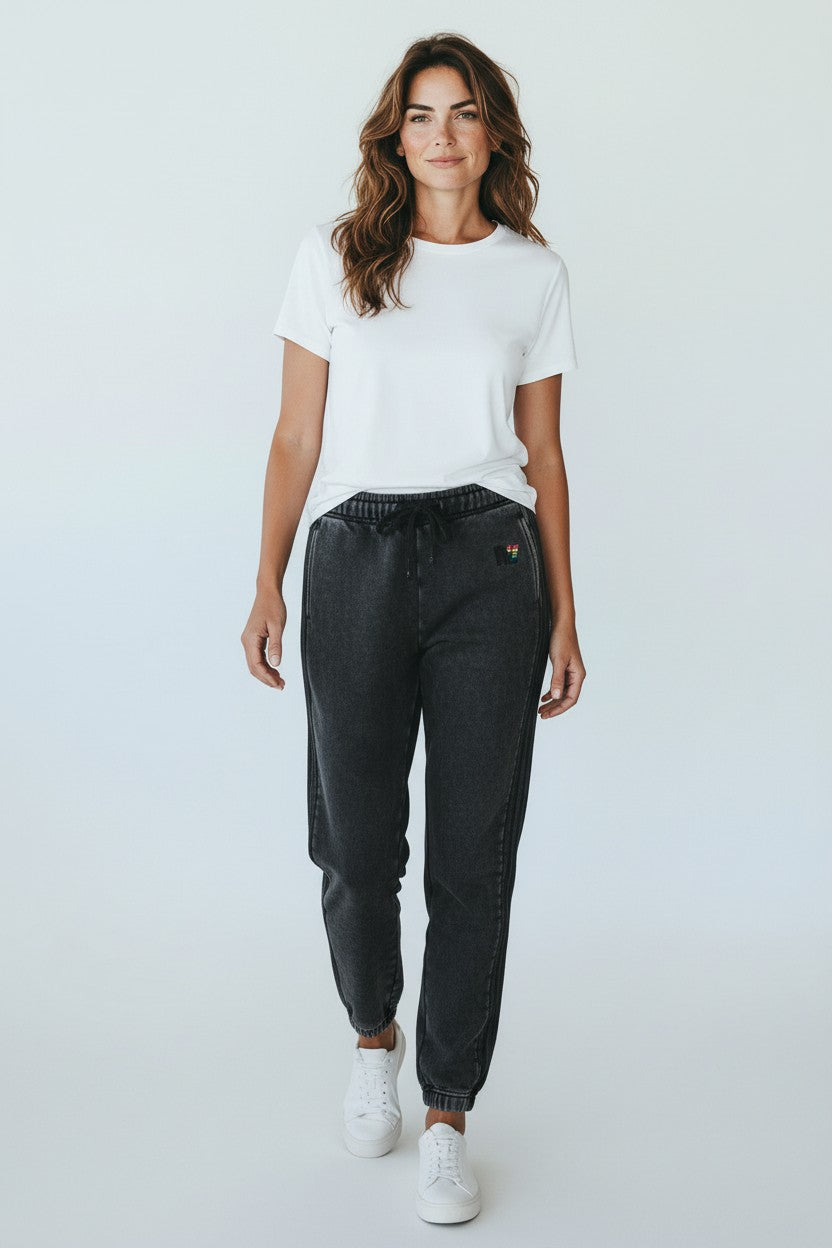 Rebel Yell Washed Joggers  Vintage Black