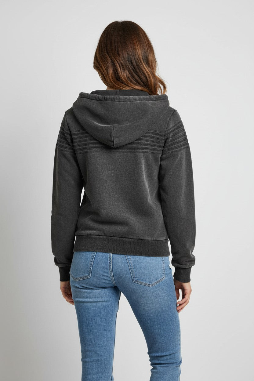 Rebel Yell Vintage Zip Hoodie Vintage Black