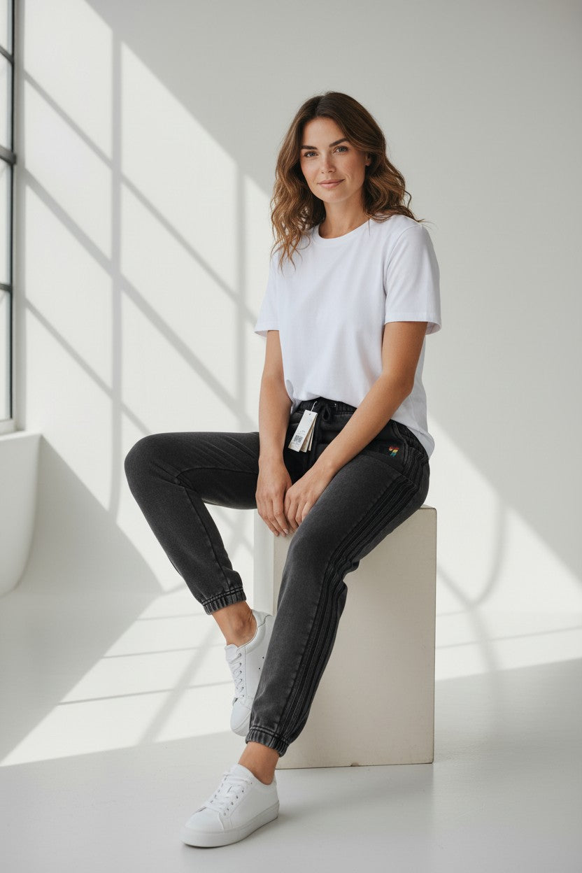 Rebel Yell Washed Joggers  Vintage Black