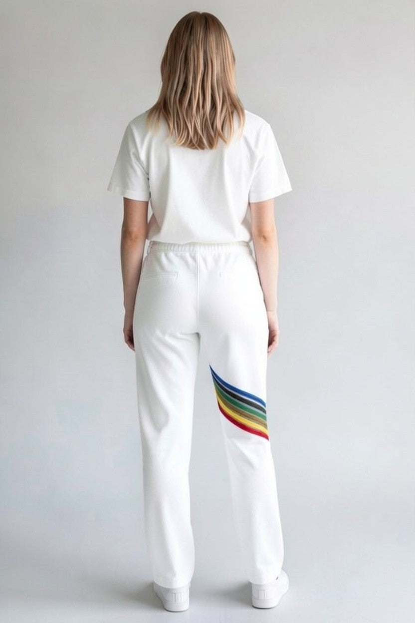 Rebel Yell Retro Chevron Jogger White