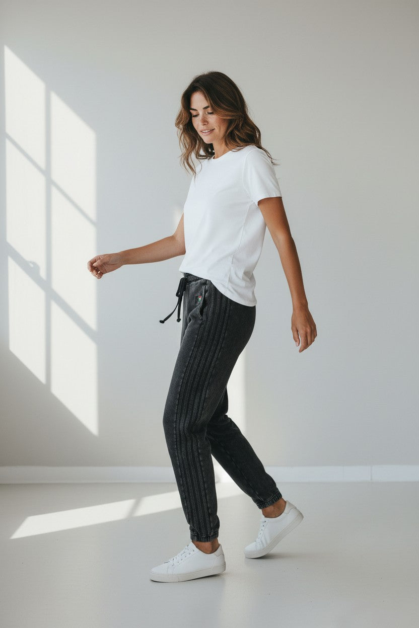 Rebel Yell Washed Joggers  Vintage Black