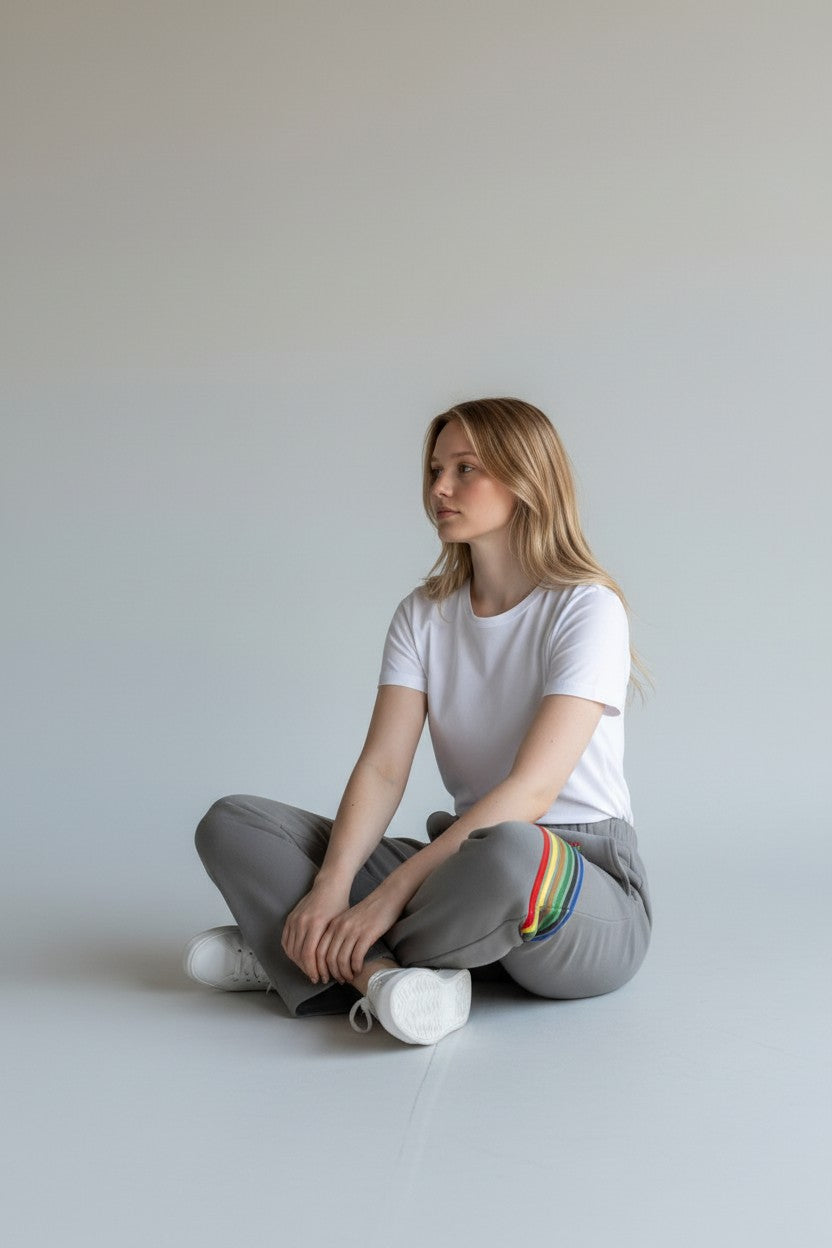 Rebel Yell Retro Chevron Jogger Grey