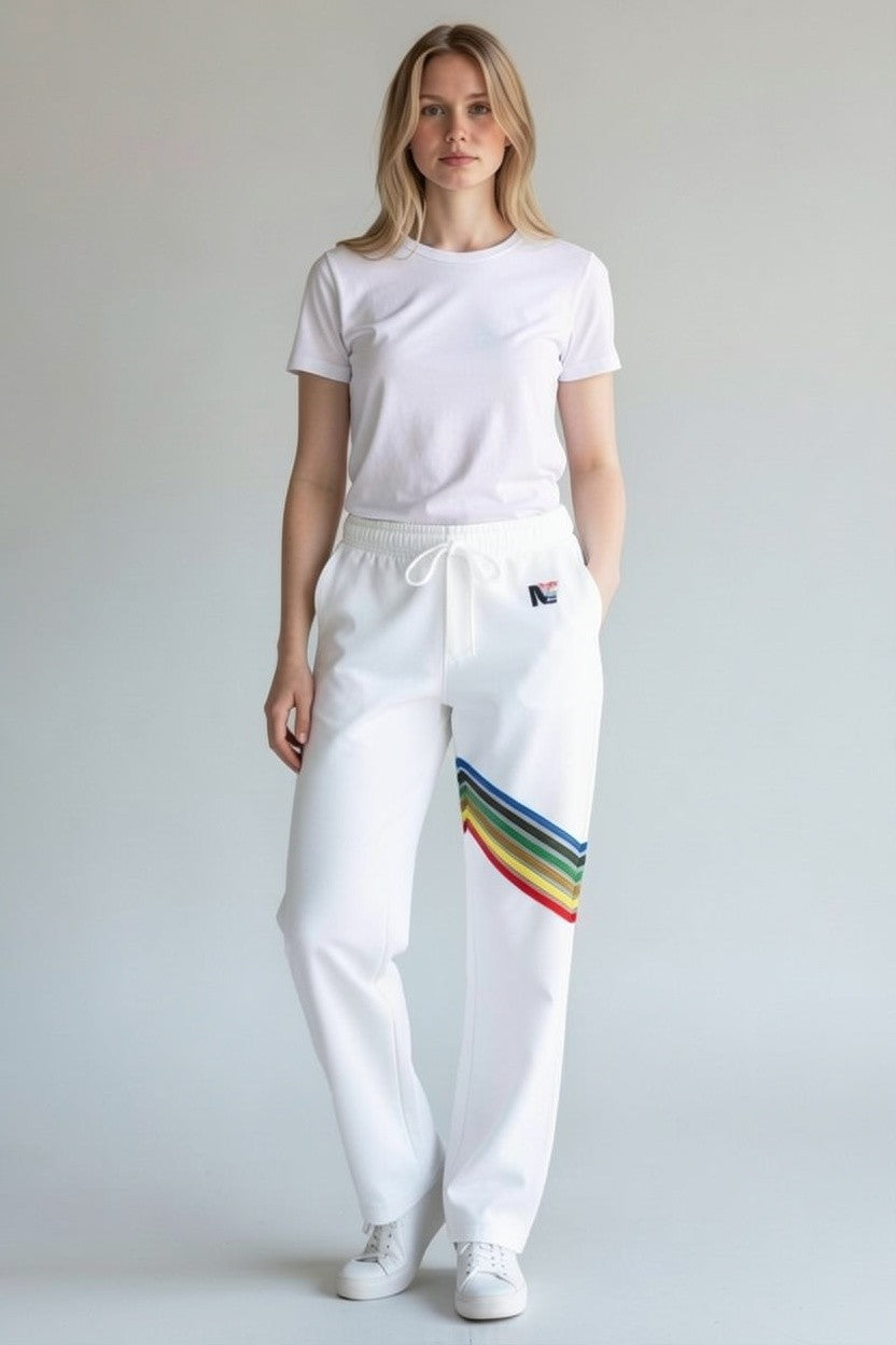 Rebel Yell Retro Chevron Jogger White