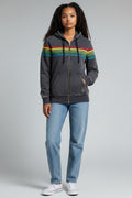 Rebel Yell Stripe Zip Hoodie Marine