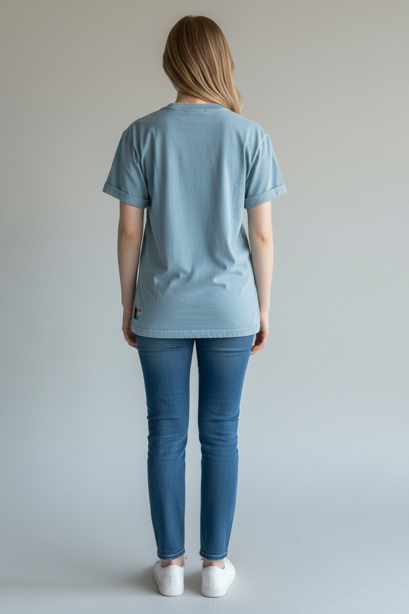 Rebel Yell Graphic Tee  Washed Blue